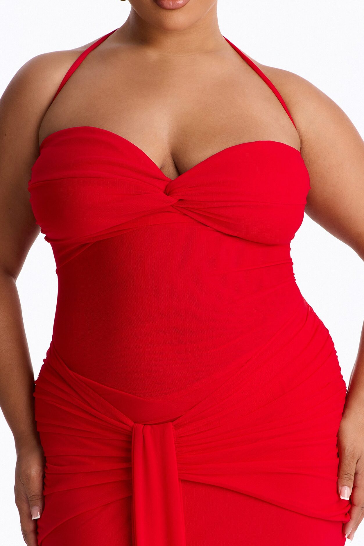 Watch And Learn Mesh Maxi Dress - Red