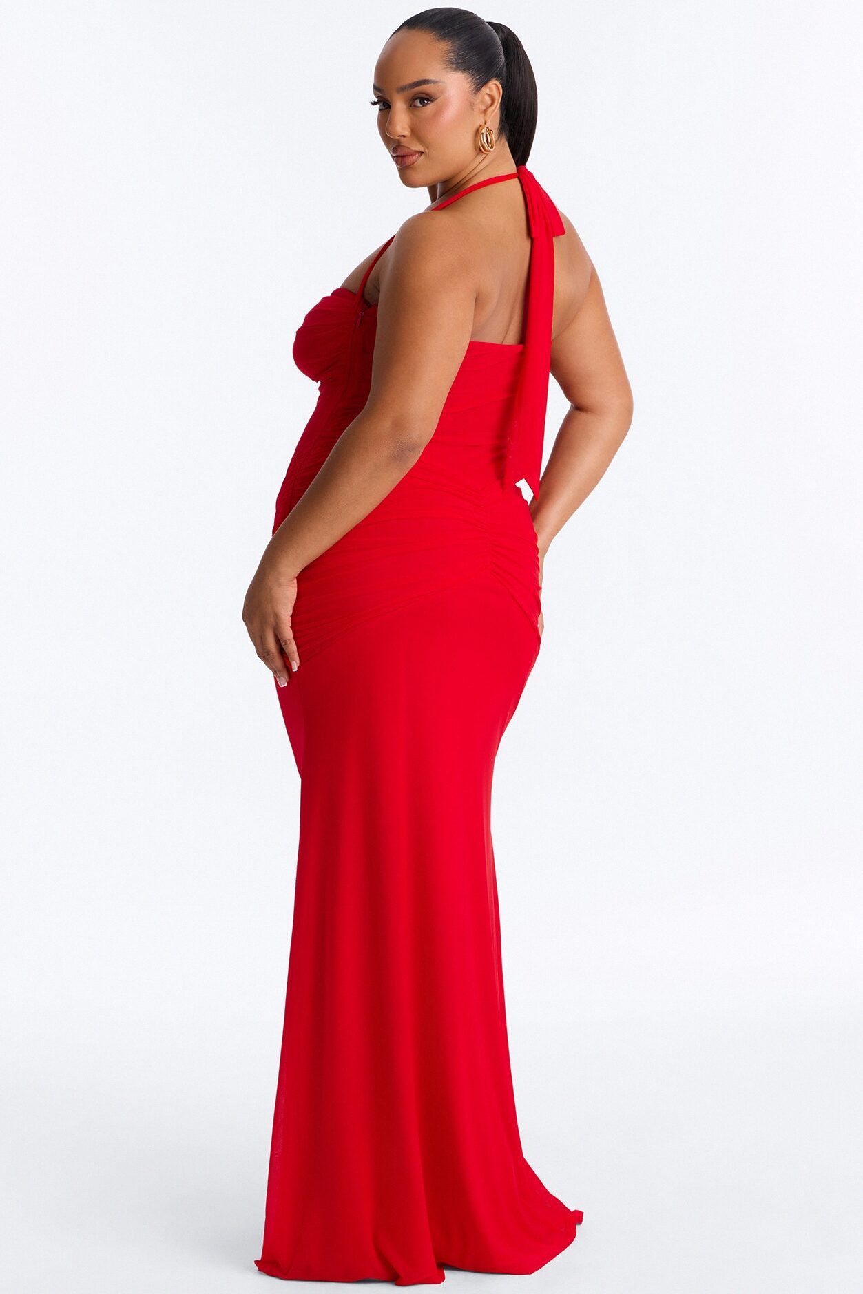 Watch And Learn Mesh Maxi Dress - Red
