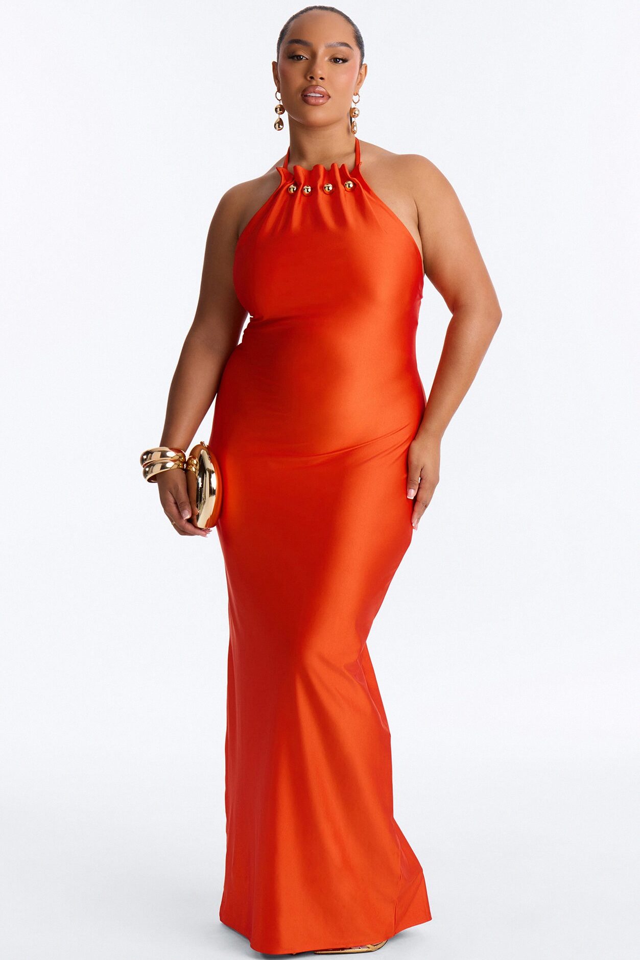 Solara Halter Maxi Dress - Orange