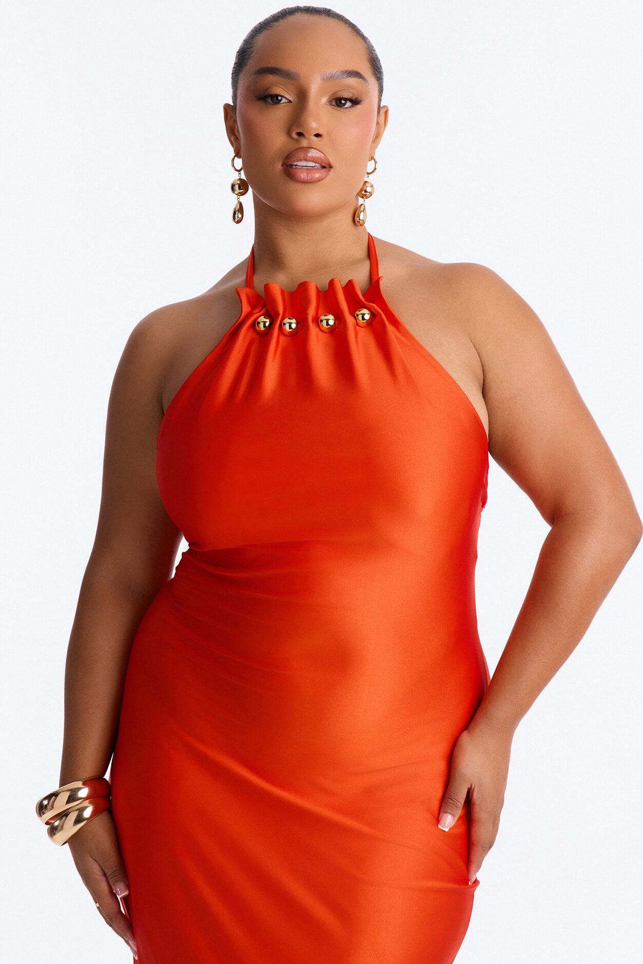 Solara Halter Maxi Dress - Orange