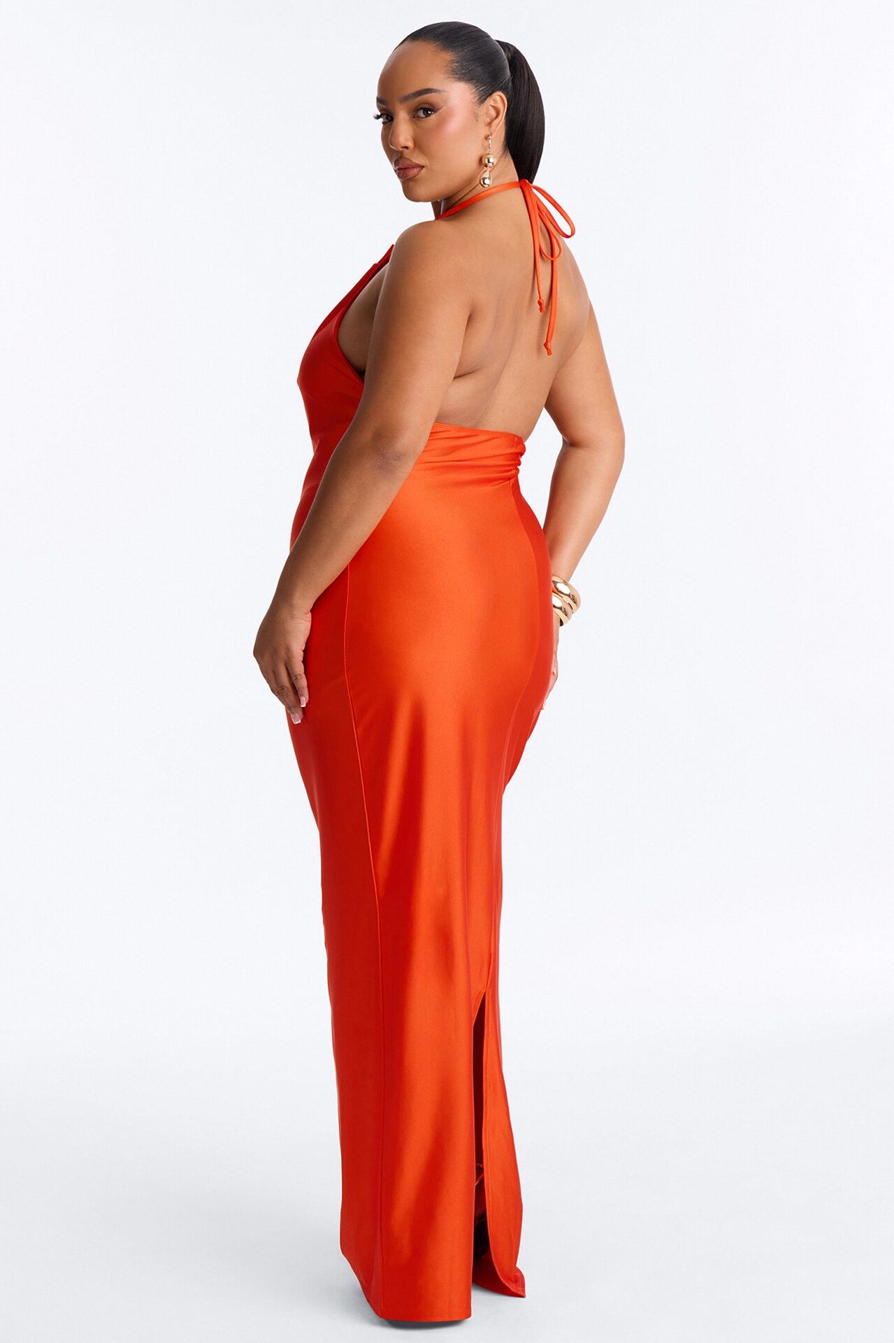 Solara Halter Maxi Dress - Orange