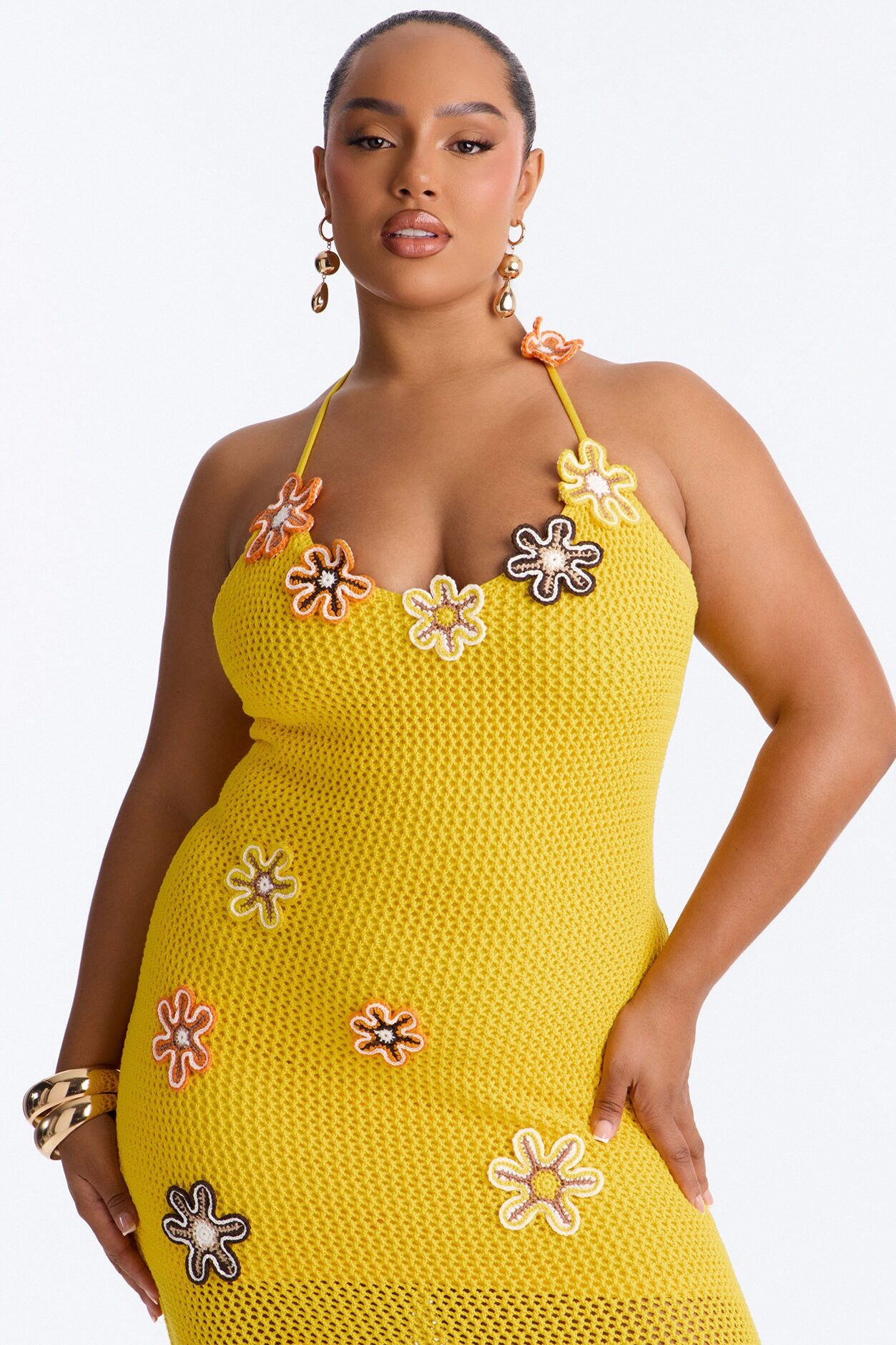Soft Life Crochet Maxi Dress - Yellow/combo