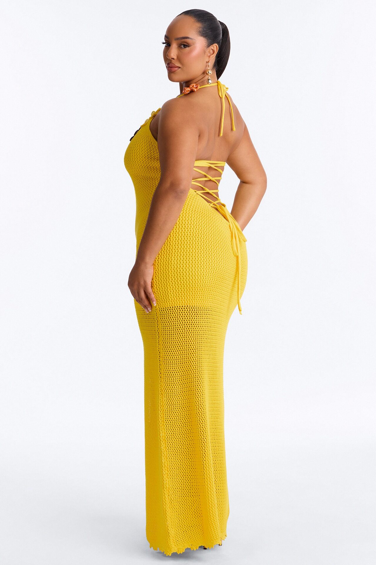 Soft Life Crochet Maxi Dress - Yellow/combo