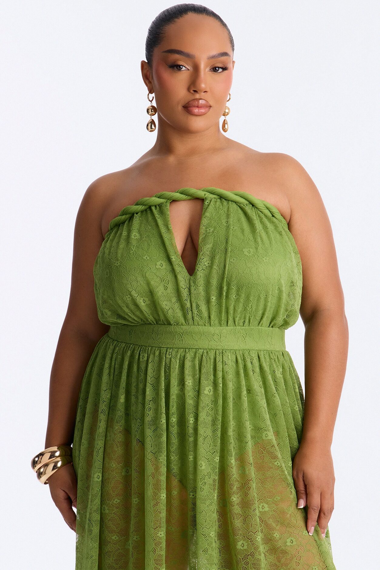 Came To Play Lace Maxi Dress - Green
