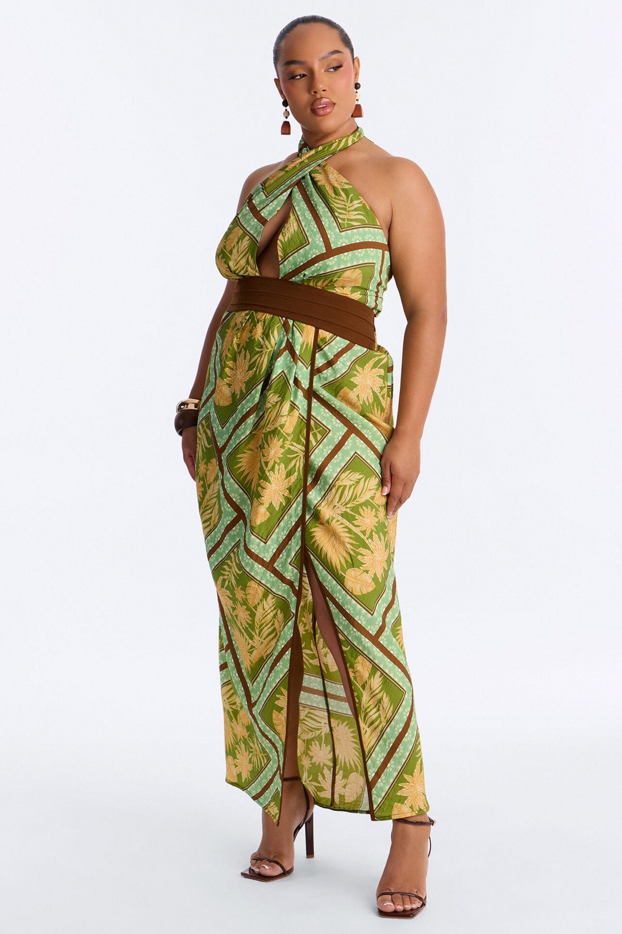 Where's The Beach Maxi Dress - Green/combo