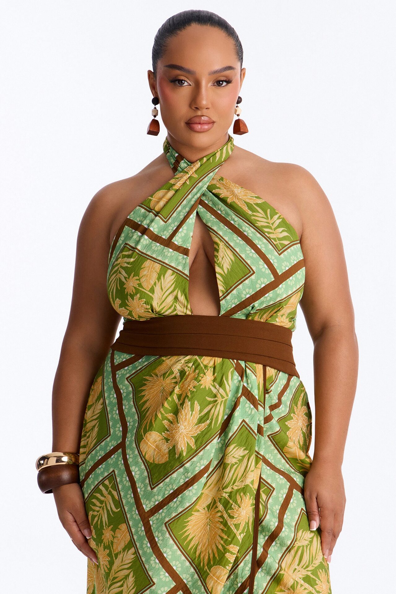 Where's The Beach Maxi Dress - Green/combo