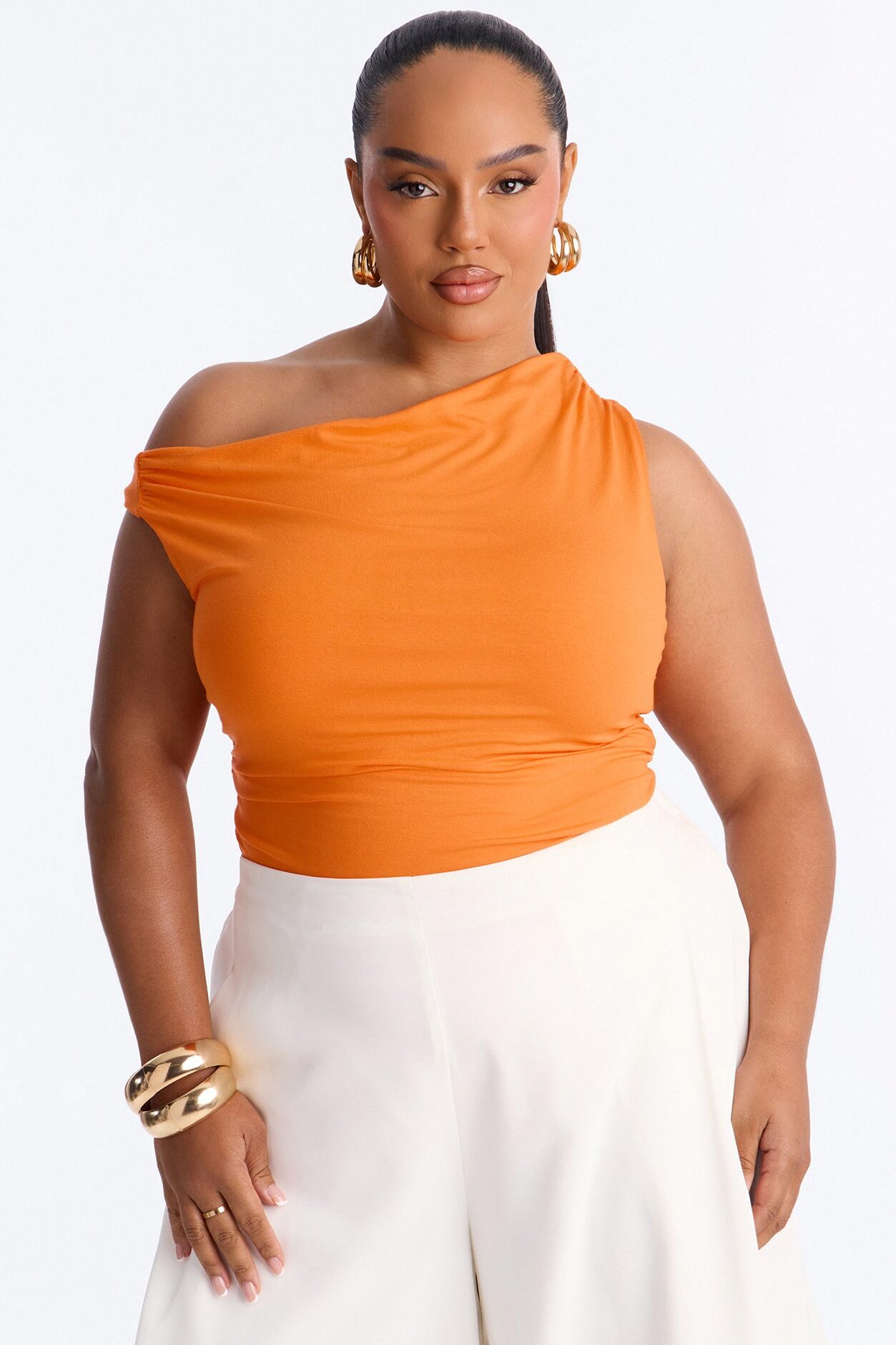 Kylie Off Shoulder Bodysuit - Orange