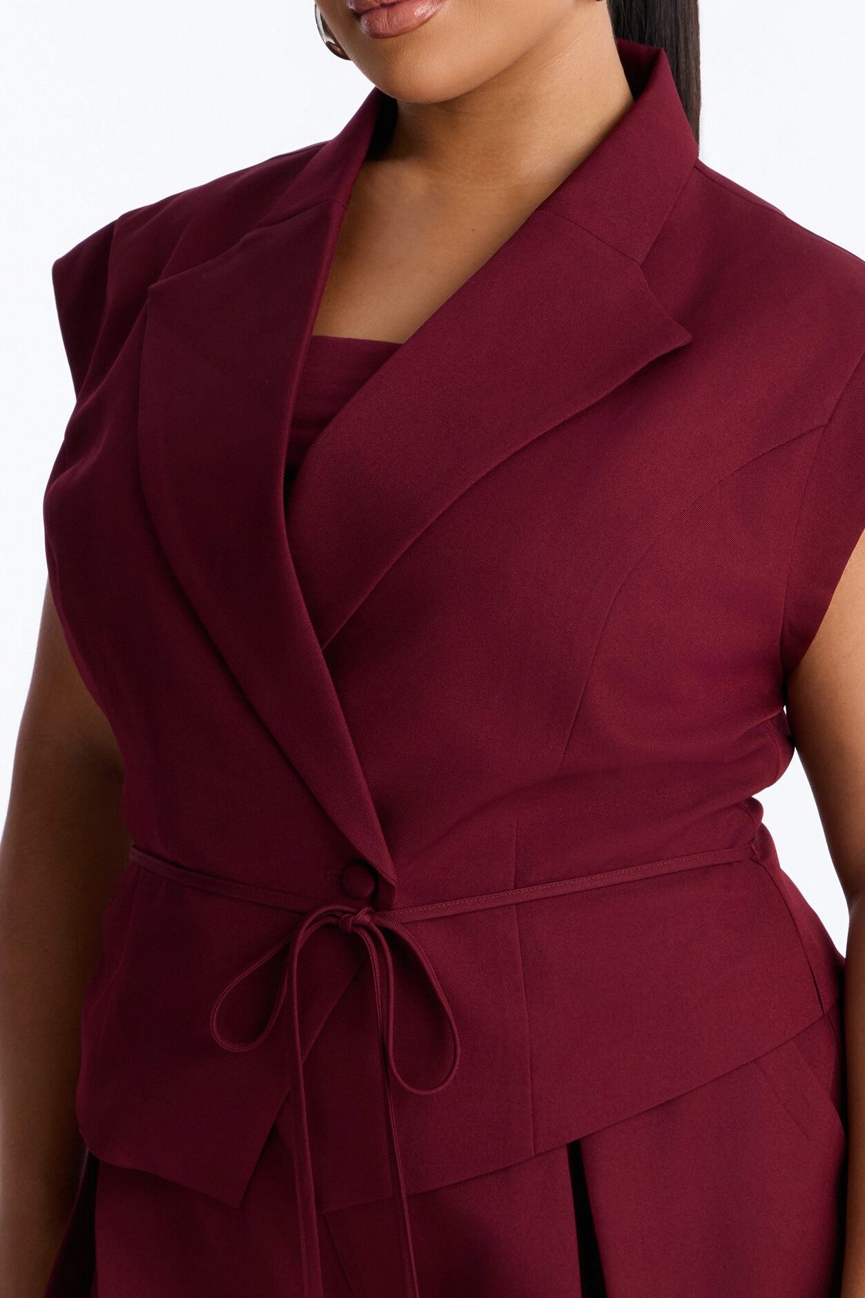 Going Places Blazer Pant Set - Burgundy