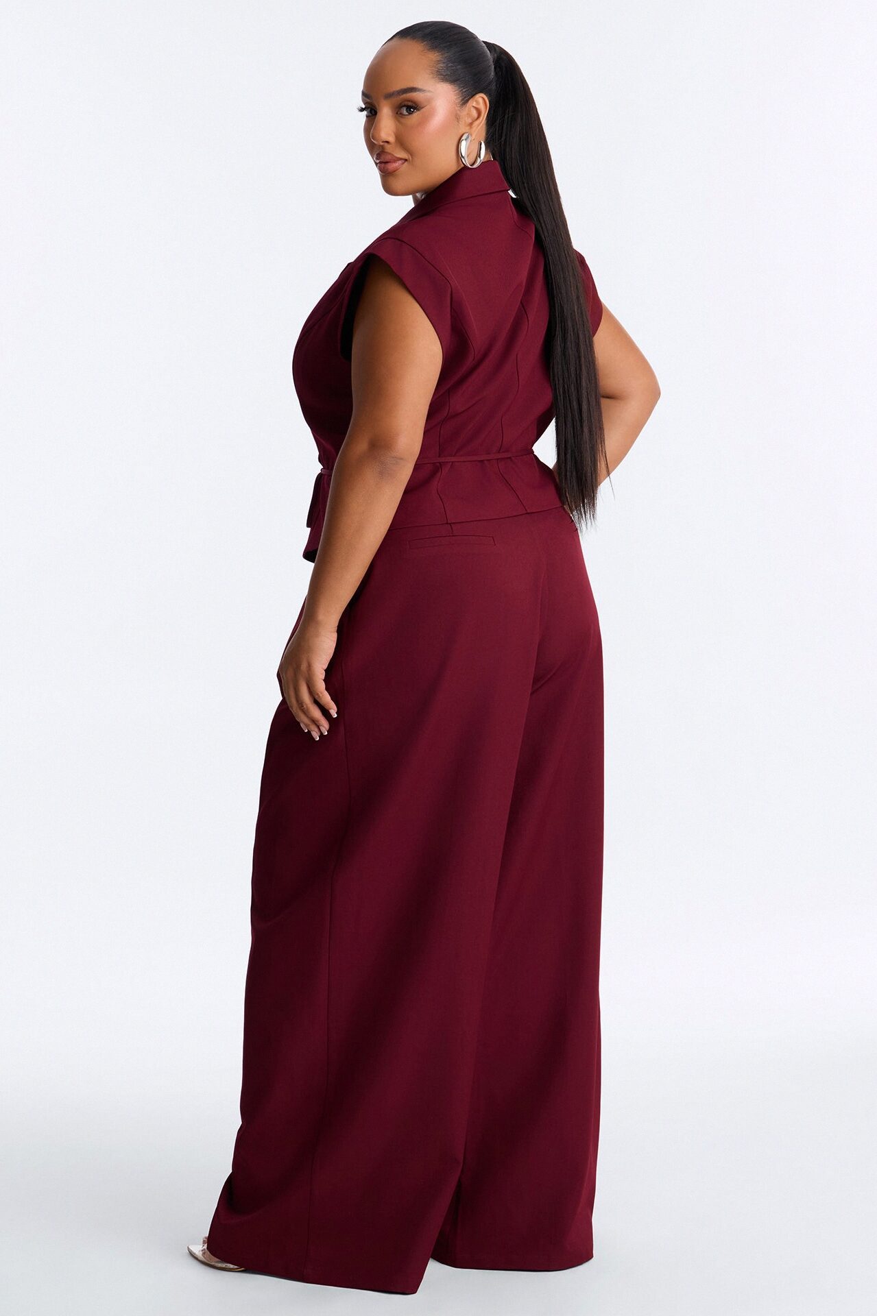 Going Places Blazer Pant Set - Burgundy