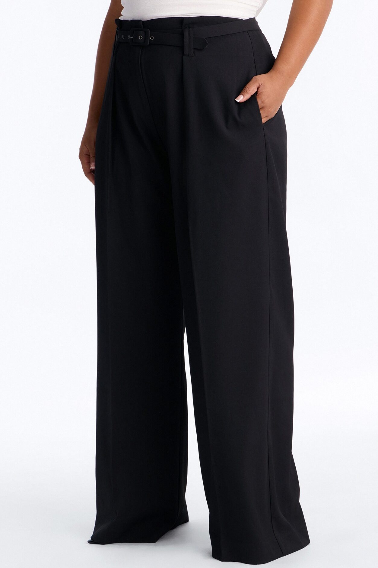 Nicole Belted Straight Leg Trouser - Black