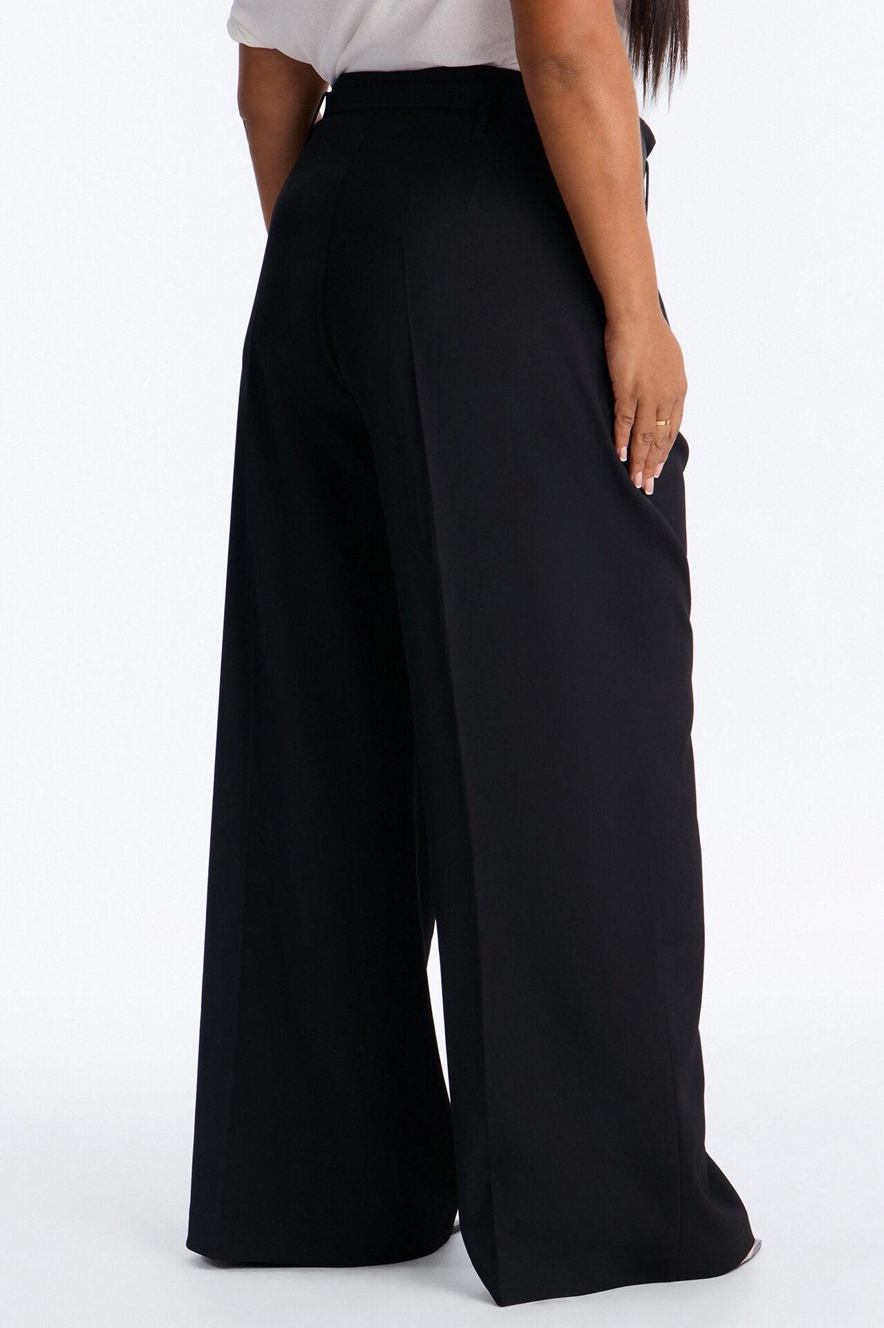 Nicole Belted Straight Leg Trouser - Black