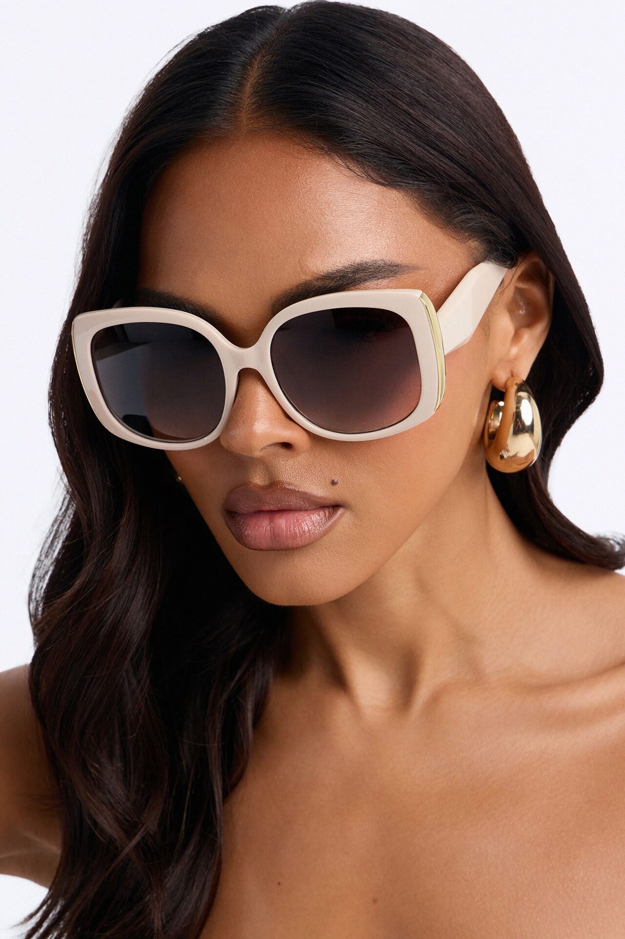 Angel Eyes Square Sunglasses - Taupe
