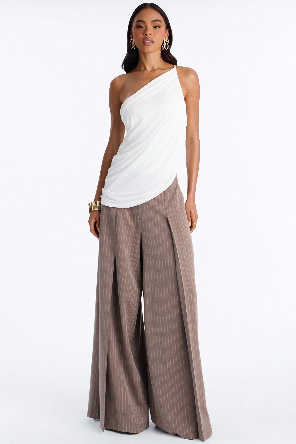 So Effortless Draped One Shoulder Bodysuit - Off White