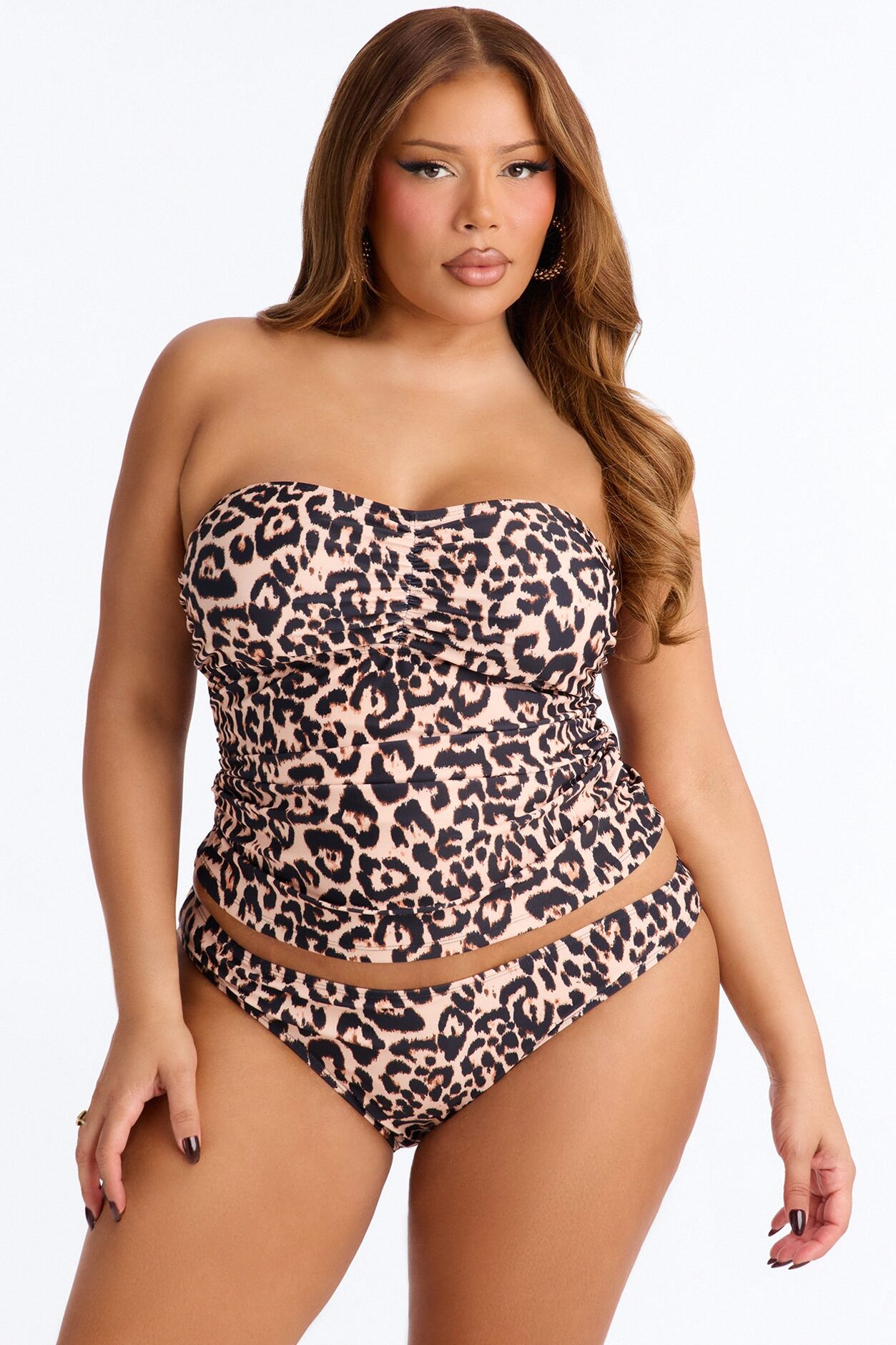Marinela Leopard 2 Piece Strapless Tankini Set - Leopard