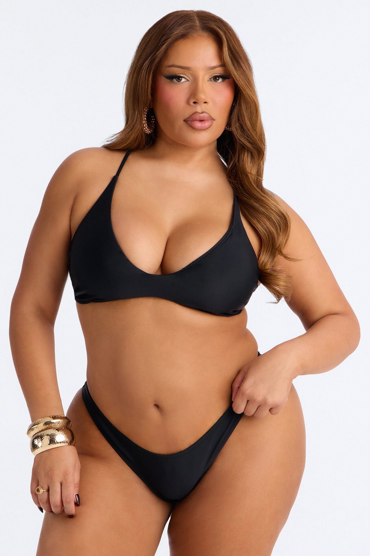 Maui Mix And Match Scoop Bralette Bikini Top - Black