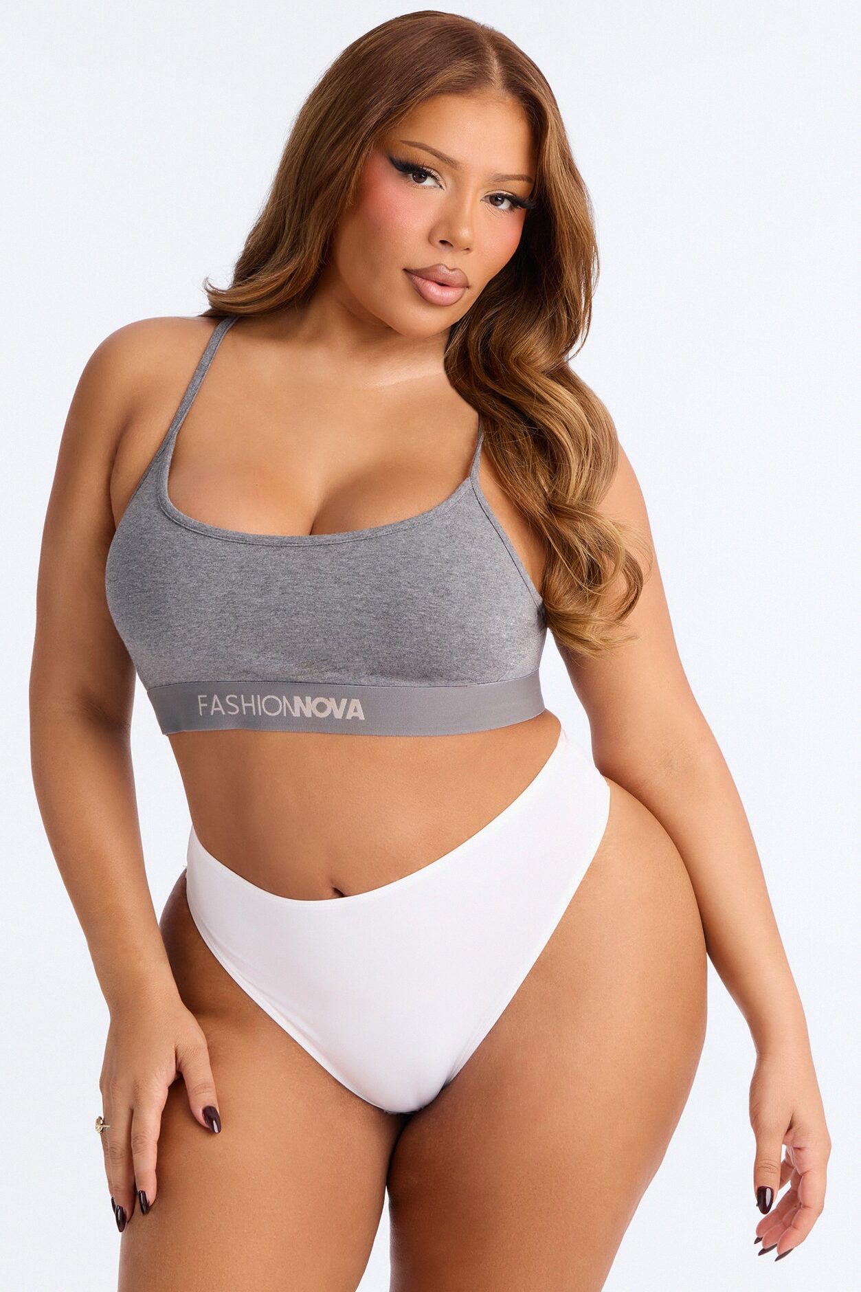 FN Mood Scoop Cami Cotton Bra - Charcoal