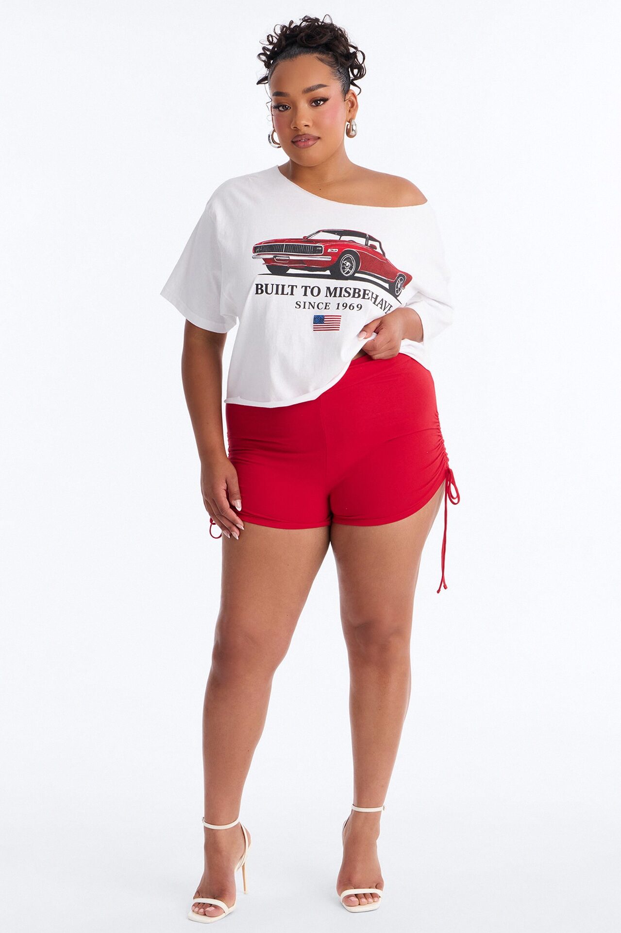Built To Misbehave Off Shoulder Tee - White