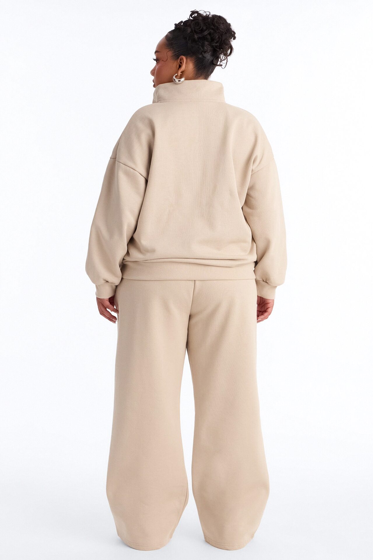 Libby Fleece Straight Leg Sweatpant - Taupe