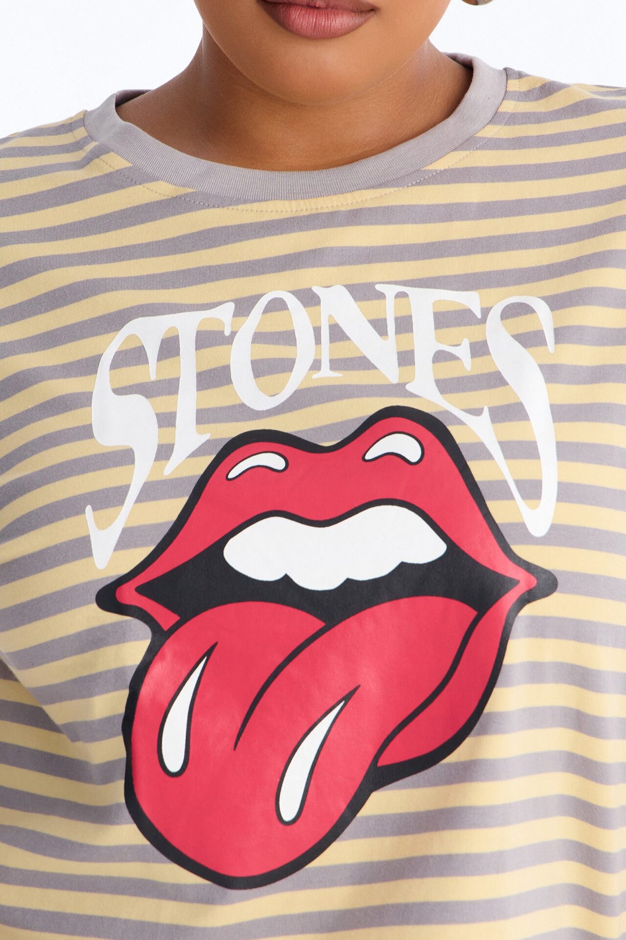 The Rolling Stones Stripe Crop Tee - Multi Color