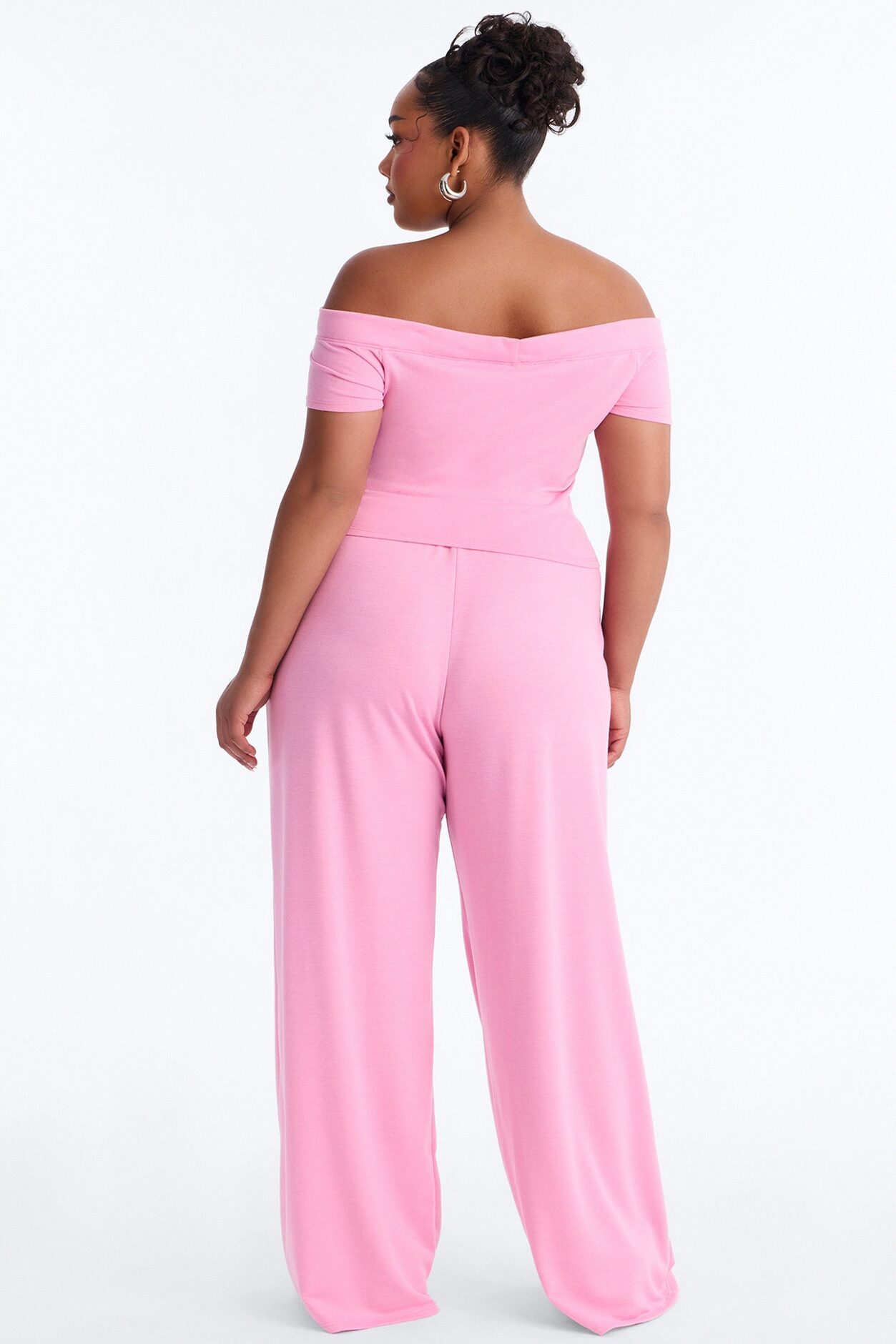 Maya Easy French Terry Pant Set - Pink