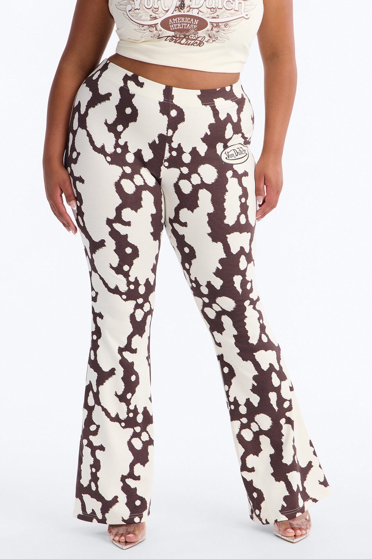 Von Dutch Giddy Up Flare Pant - Ivory/combo