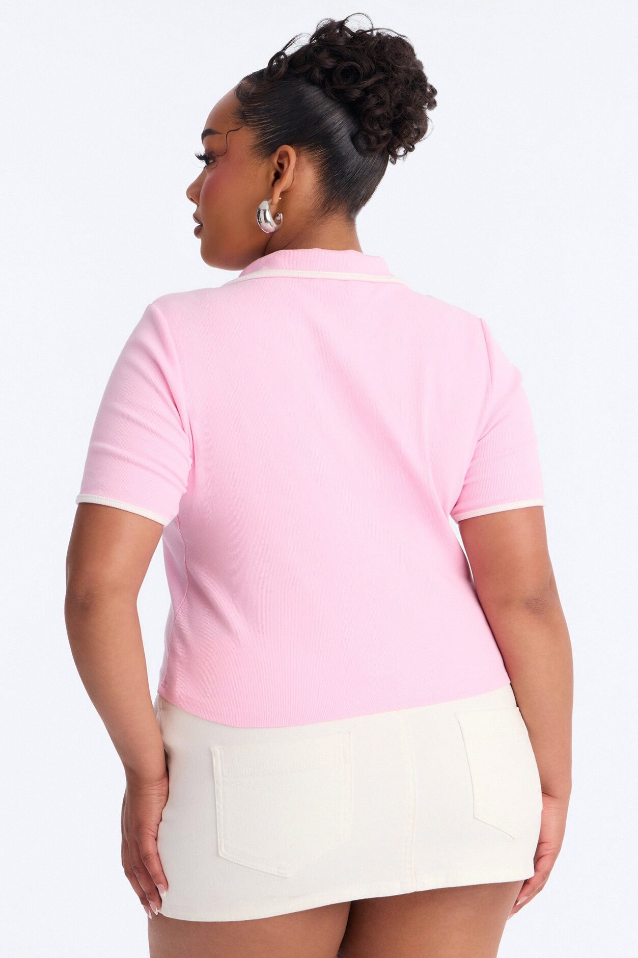 Golf Club Short Sleeve Polo Top - Pink/combo