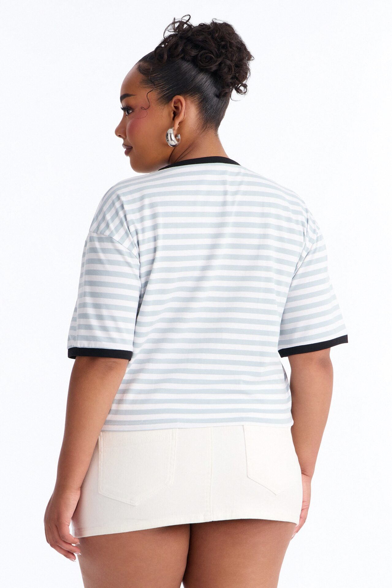 Betty Boop Stripe Crop Tee - Multi Color