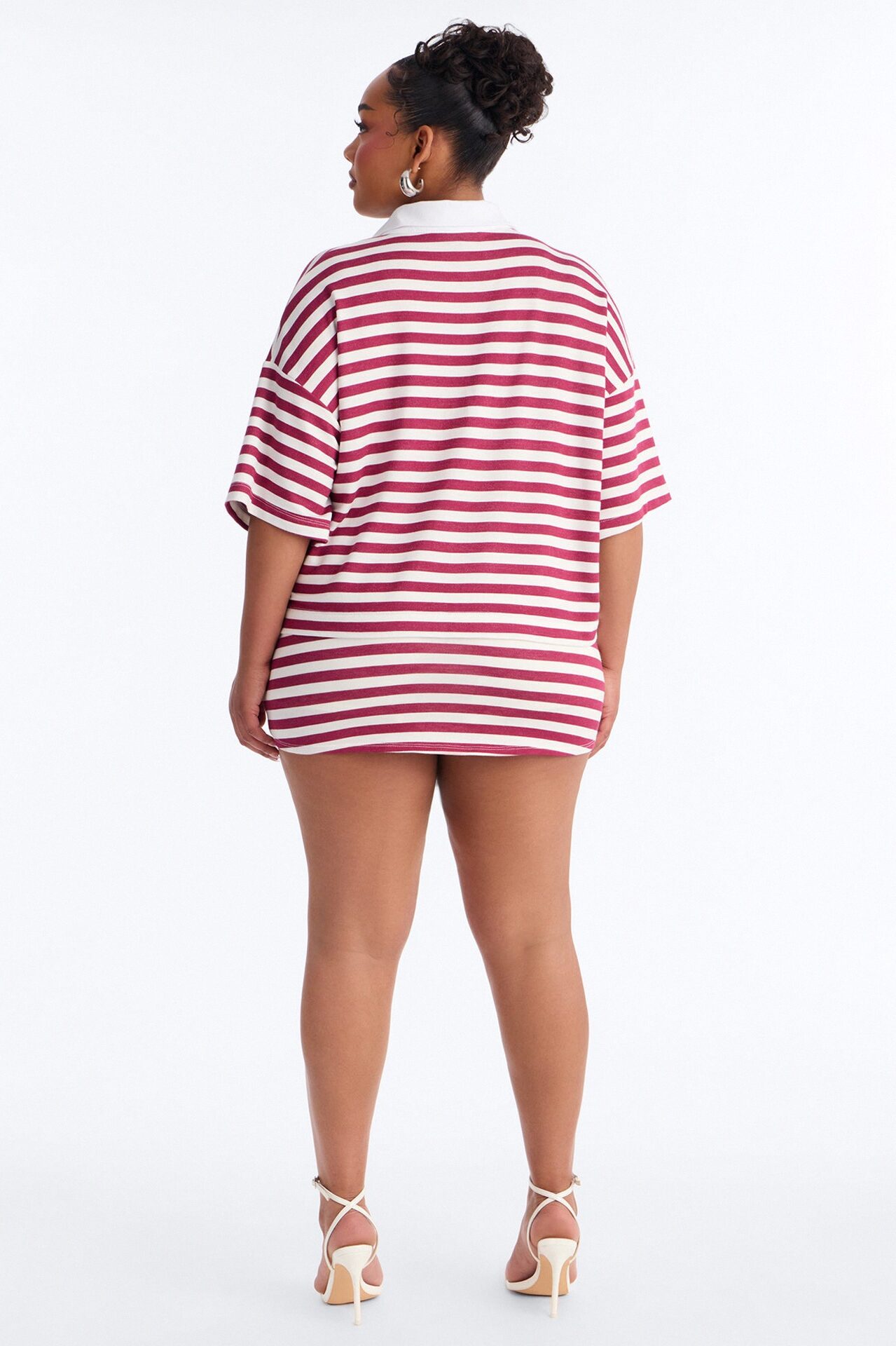 Steph Striped Skirt Set - Wine/combo