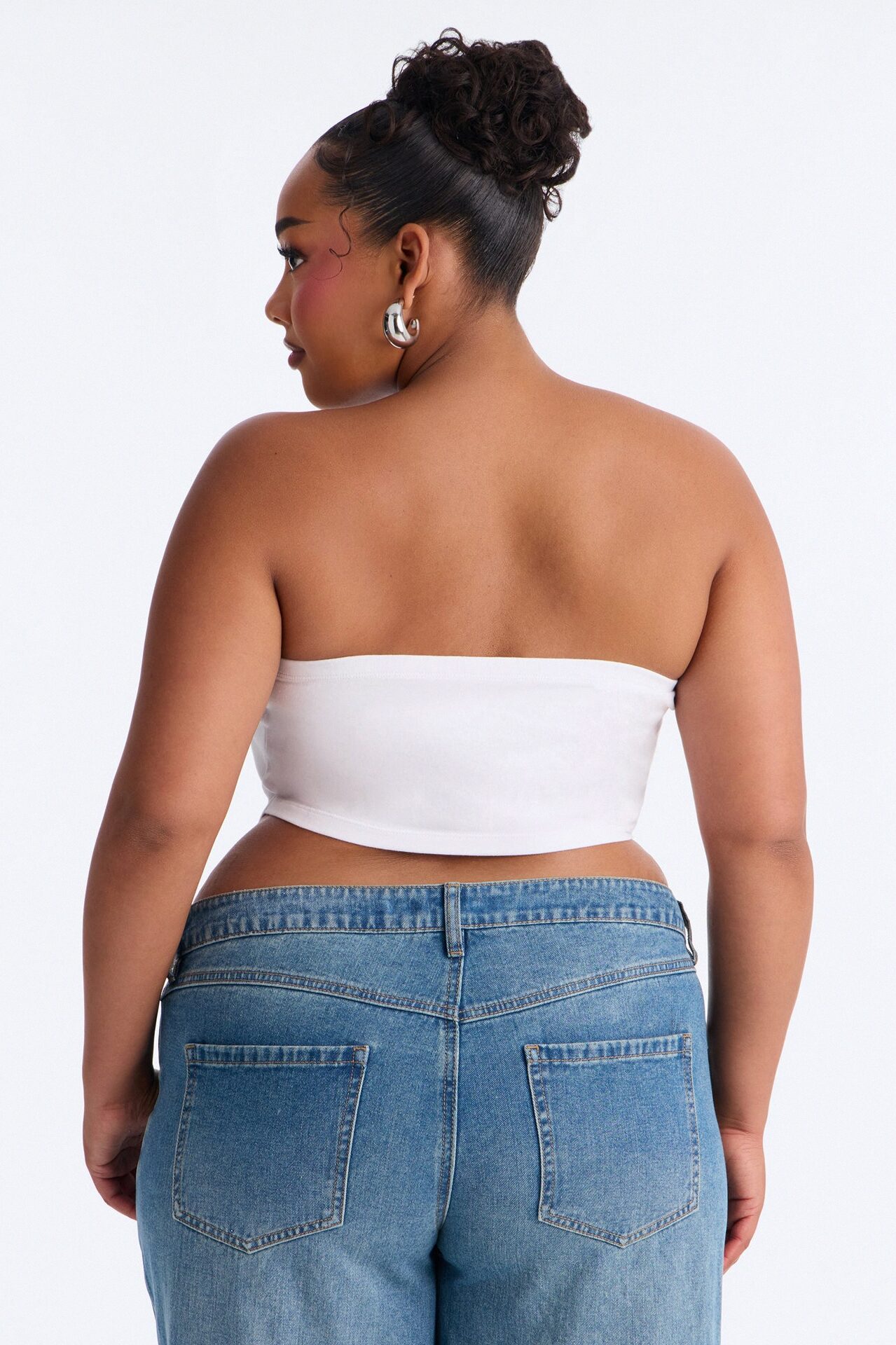 USA Tube Top With Hanky Hem - White
