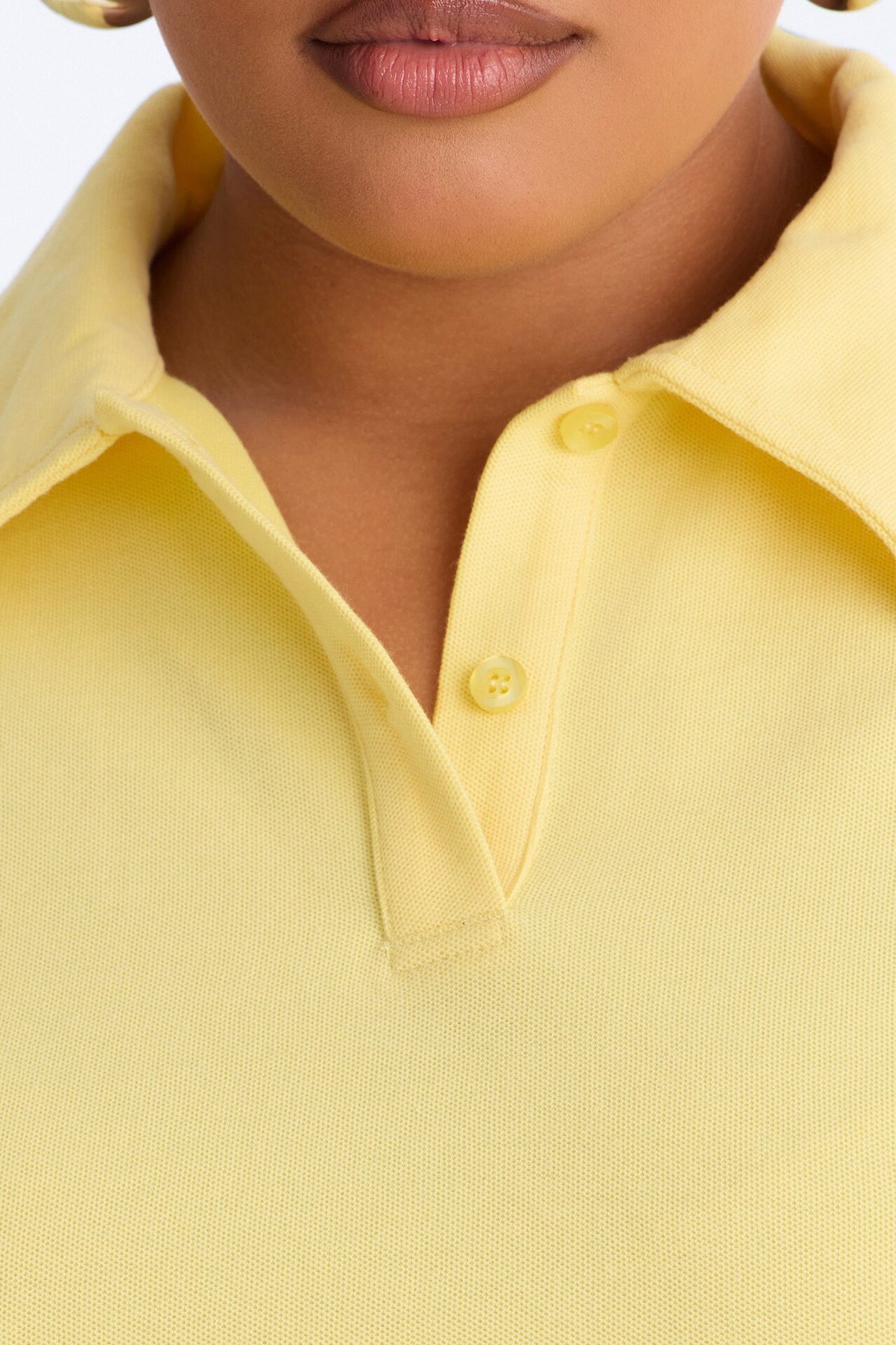 Street Serve Cinched Short Sleeve Polo Top - Butter Yellow