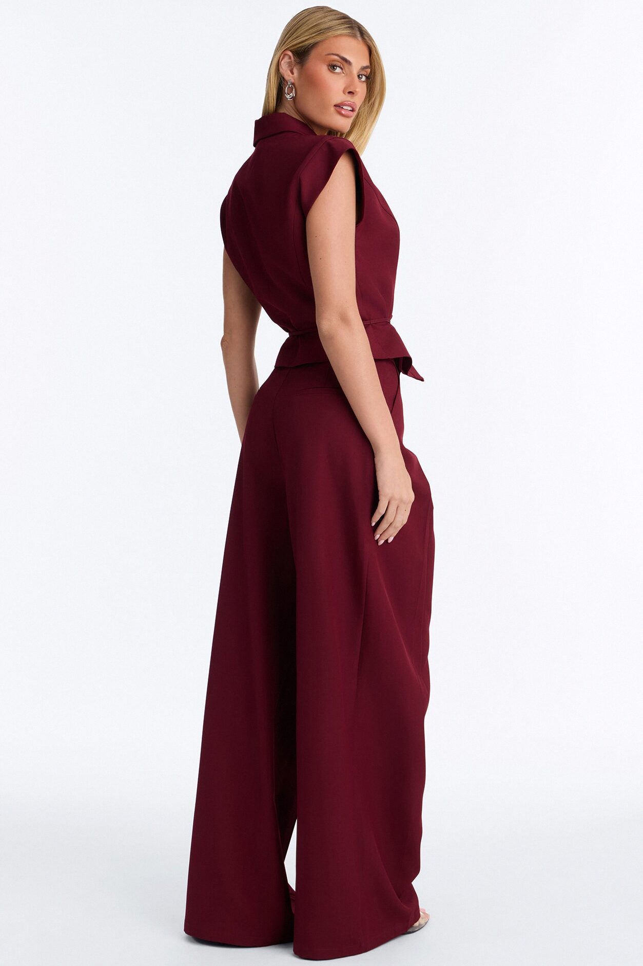 Going Places Blazer Pant Set - Burgundy