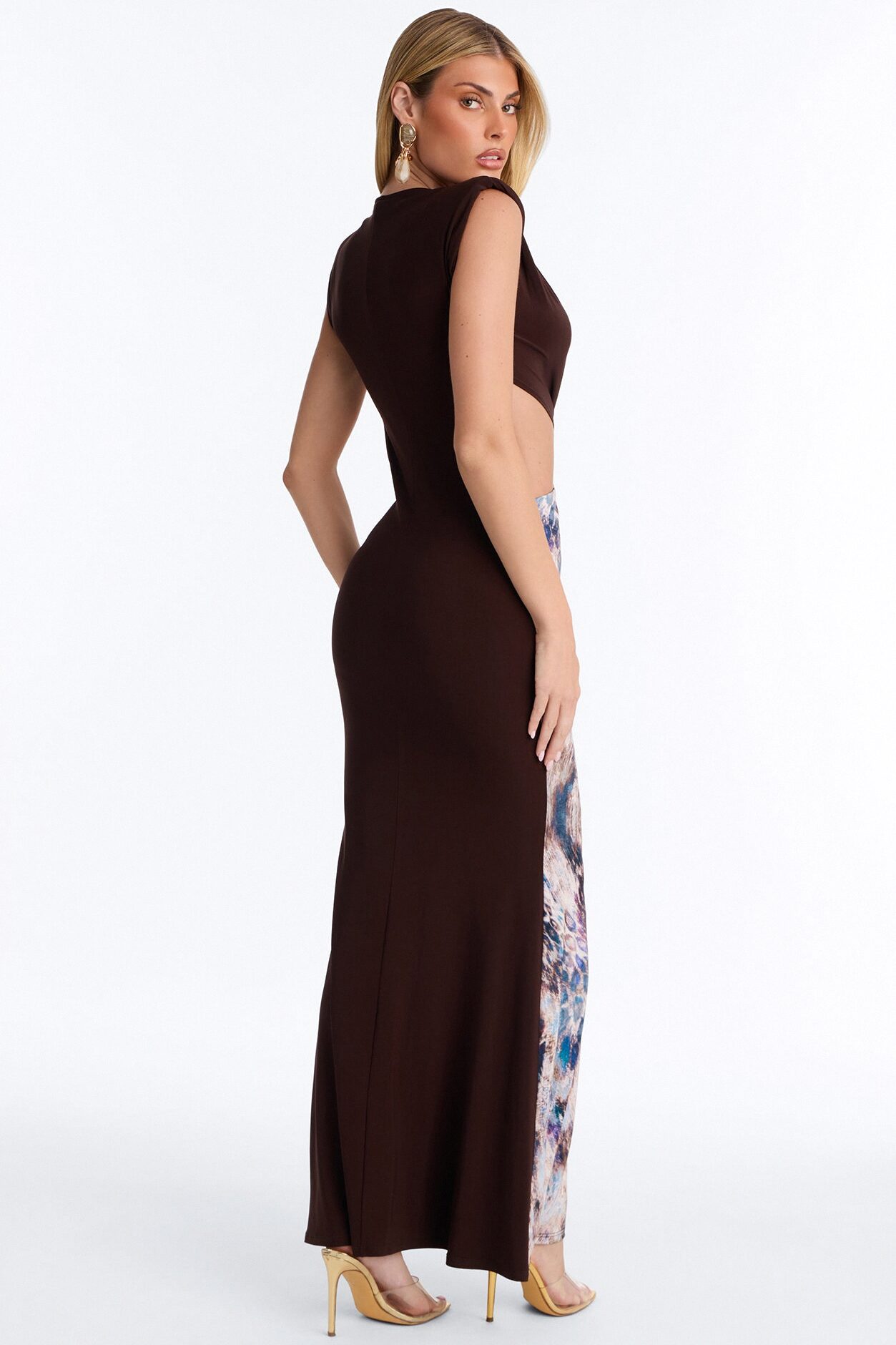 Crushing On Me Abstract Maxi Dress - Brown/combo