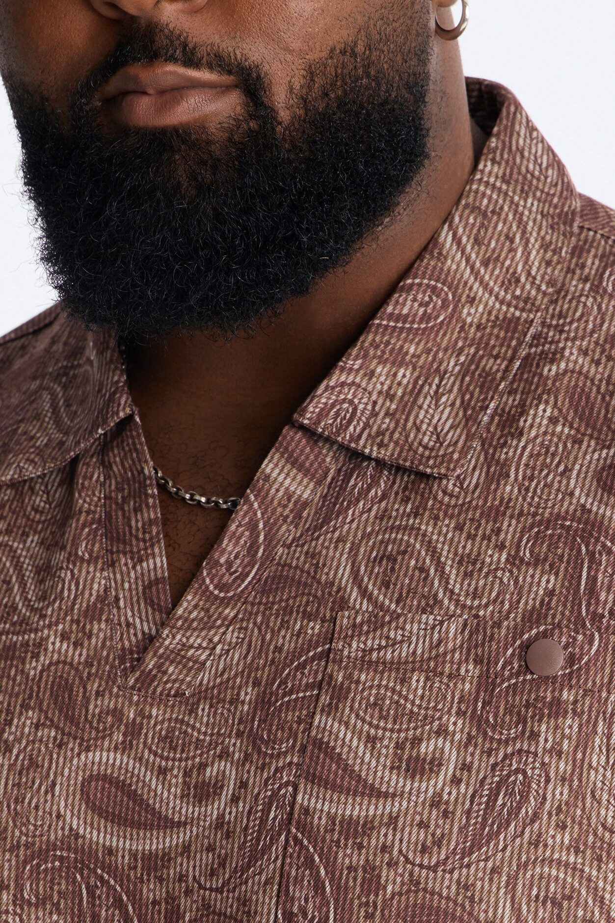 Relaxed Cormonte Paisley Polo - Brown