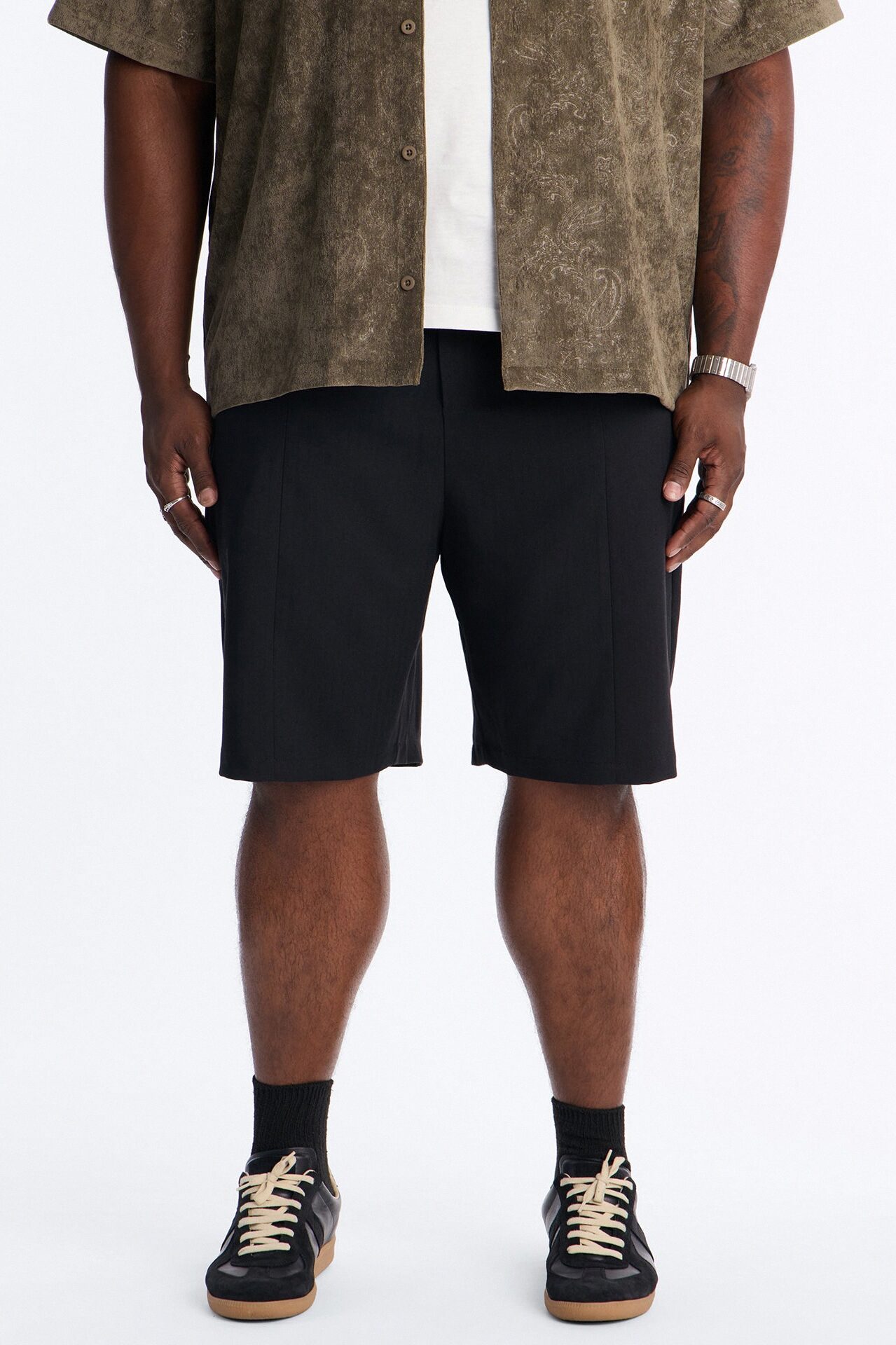 Maison Tailored Baggy Toggle Short - Black