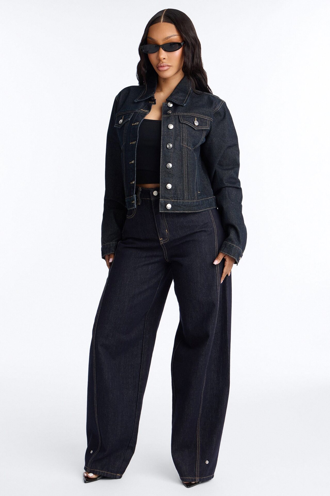 Hannah Classic Denim Trucker Jacket - Dark Denim