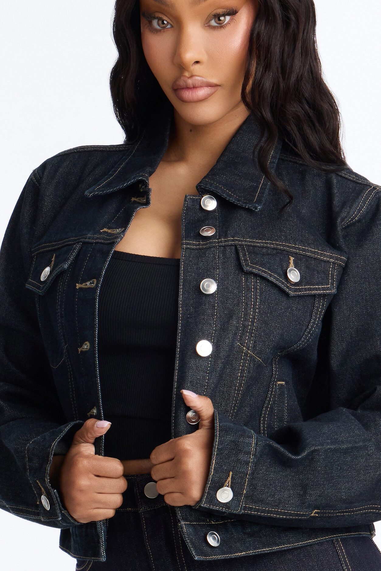 Hannah Classic Denim Trucker Jacket - Dark Denim