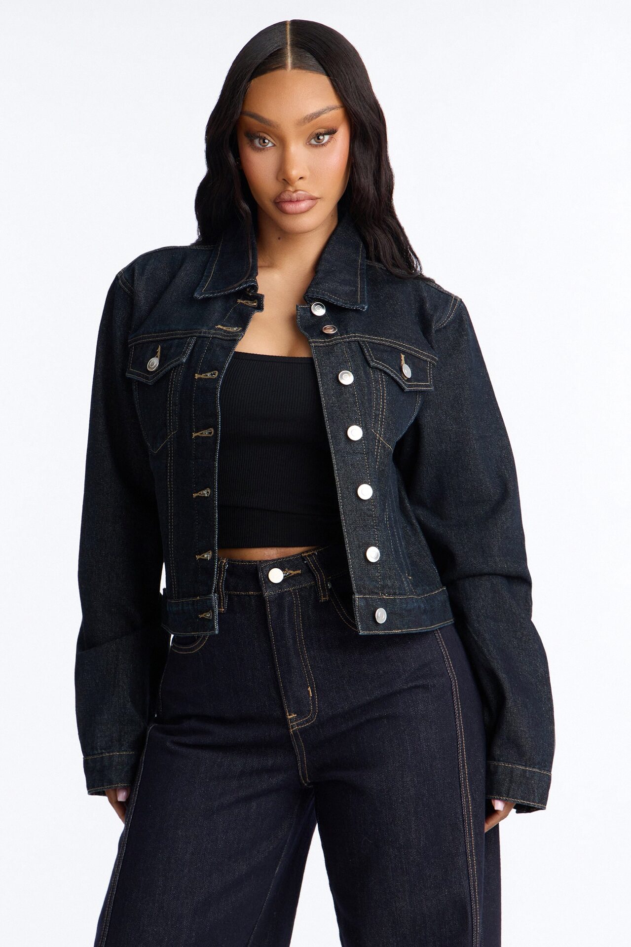 Hannah Classic Denim Trucker Jacket - Dark Denim