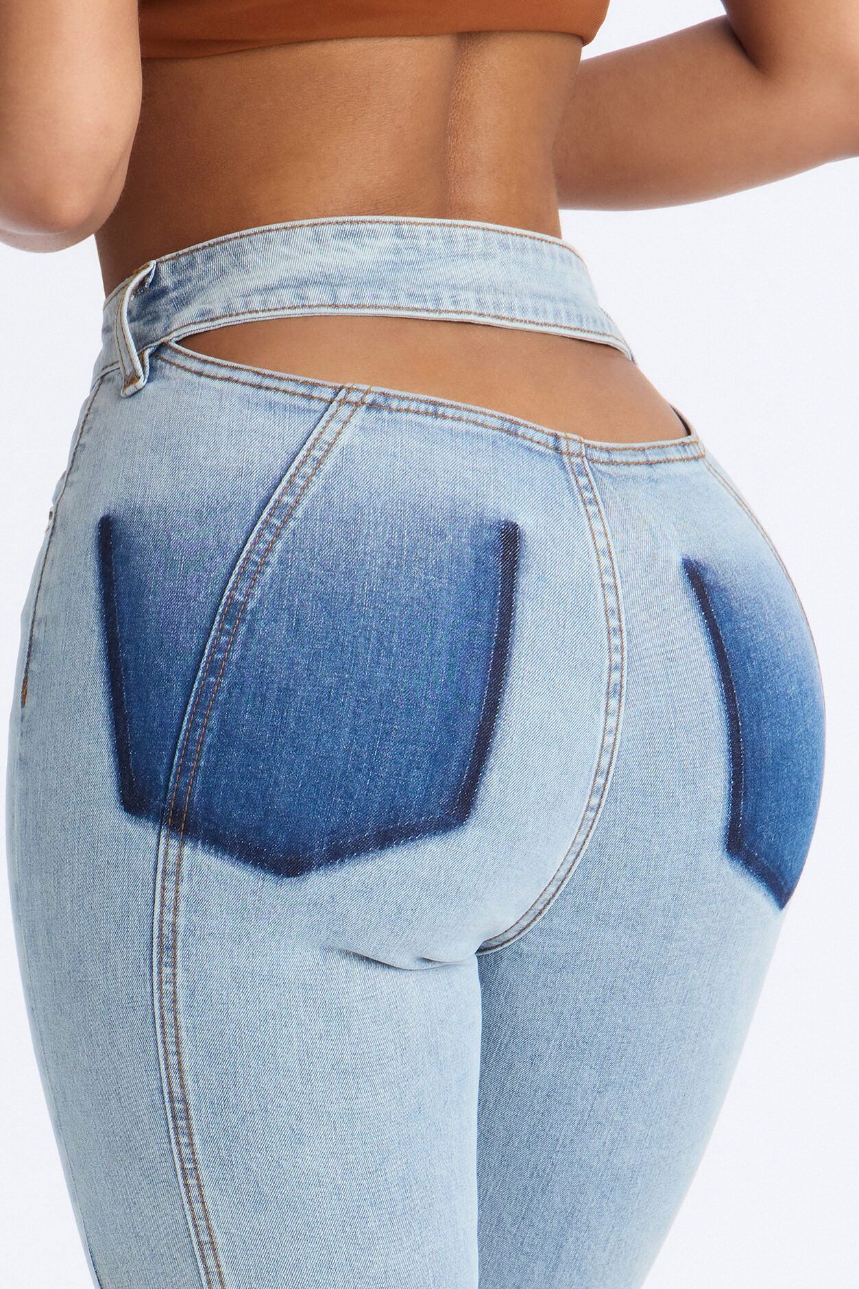 Shadow Play High Rise Cut Out Skinny Jeans - Light Wash