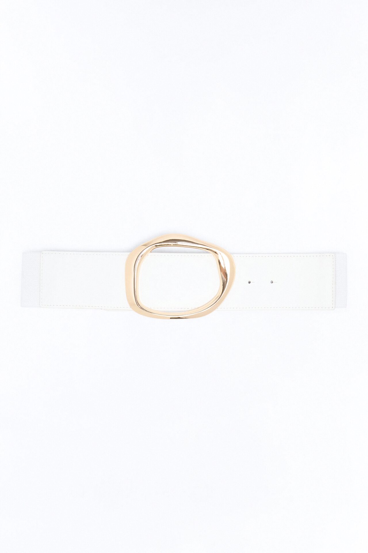 No Circling Back Wide Elastic Belt - Ivory