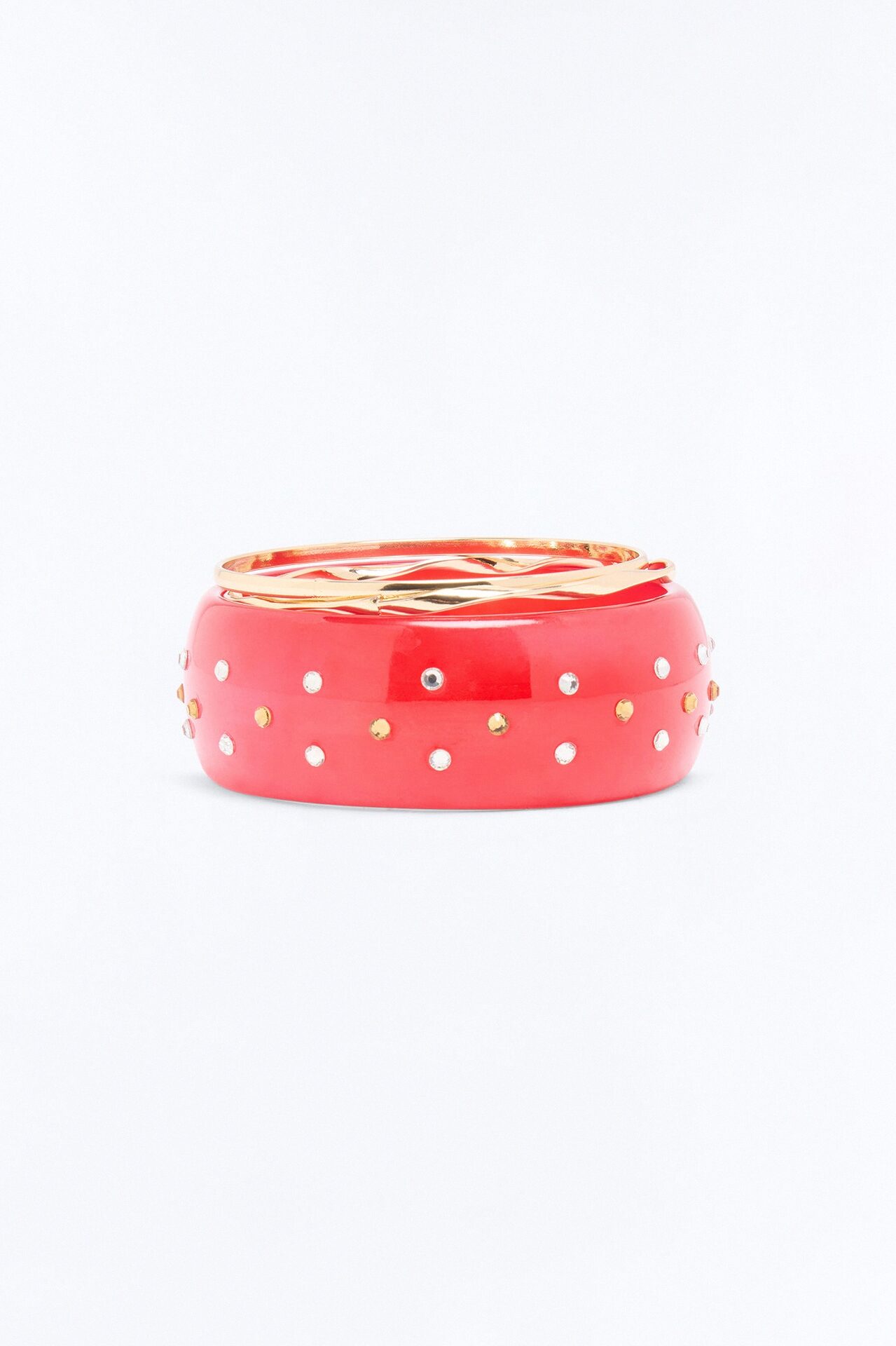 Amereta 3 Piece Bracelet Set - Gold/Red