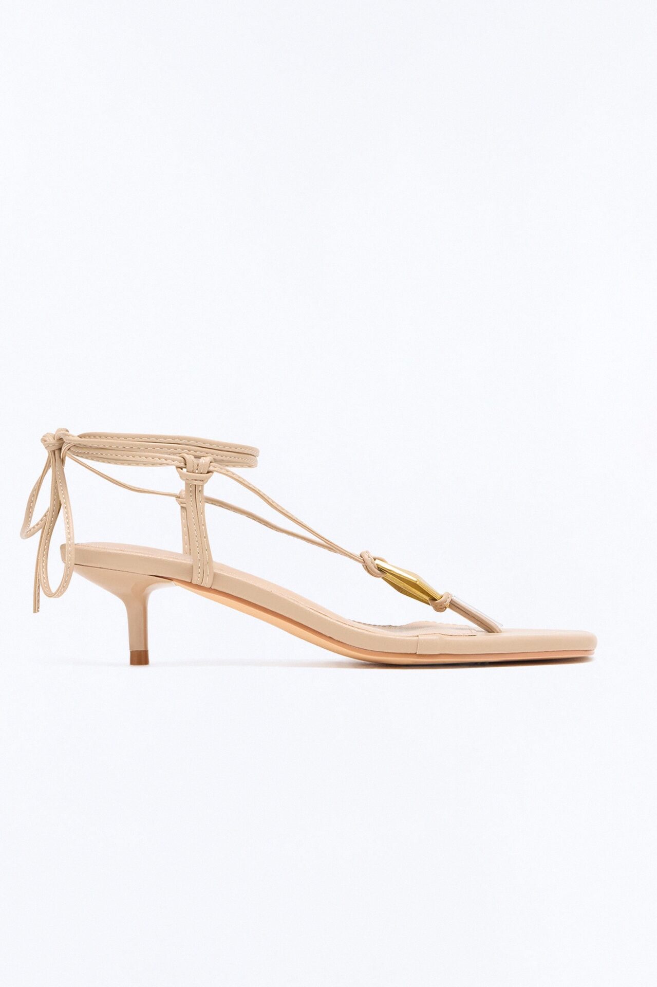 Senter Wrap Up Kitten Heels - Nude
