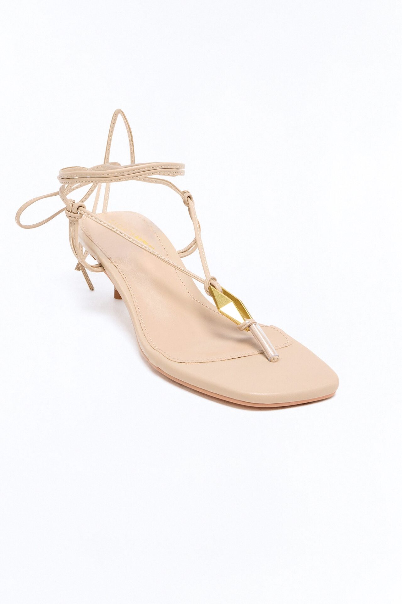 Senter Wrap Up Kitten Heels - Nude