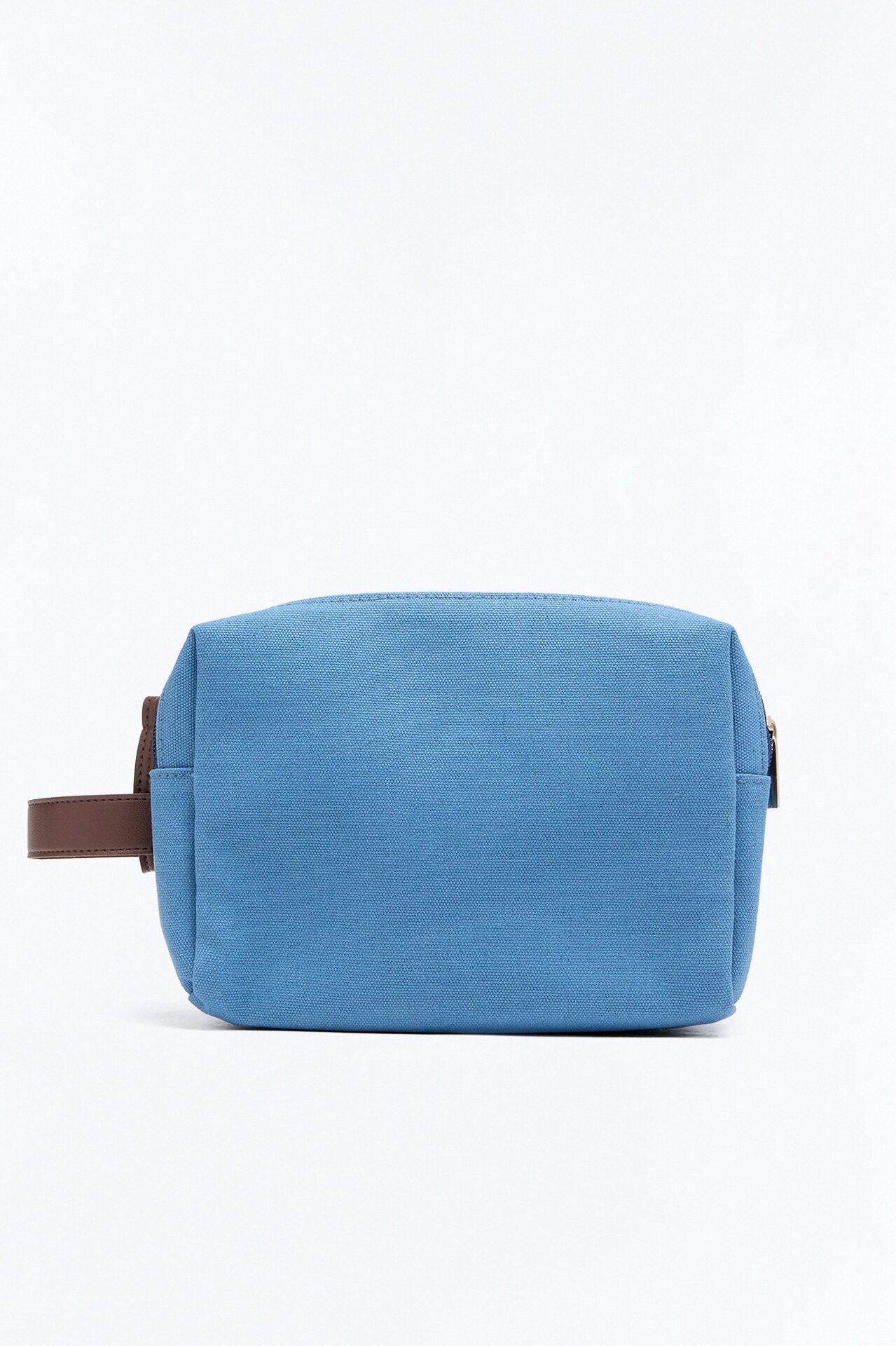 Lazy Weekend Leather Strap Travel Toiletry Bag - Blue