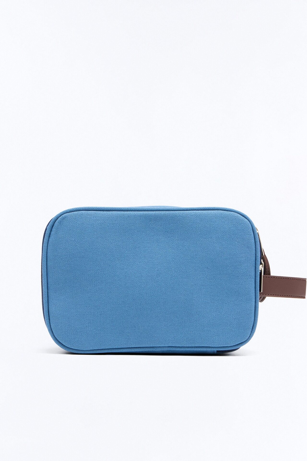 Lazy Weekend Leather Strap Travel Toiletry Bag - Blue