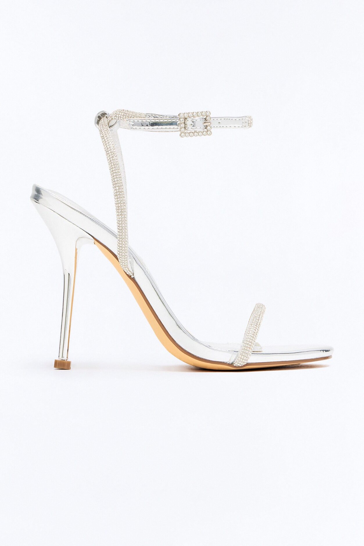 Miami Rhinestone Stiletto Heels - Silver