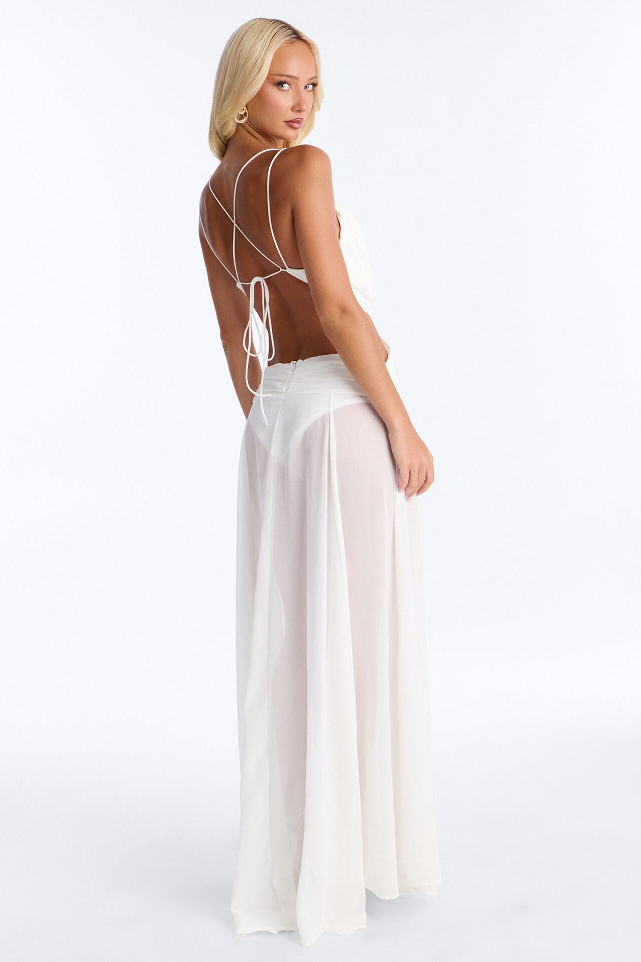 Selene Chiffon Maxi Dress - White