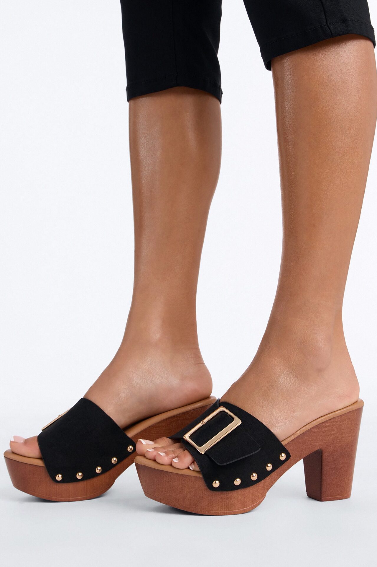 Lillian Platform Mules - Black