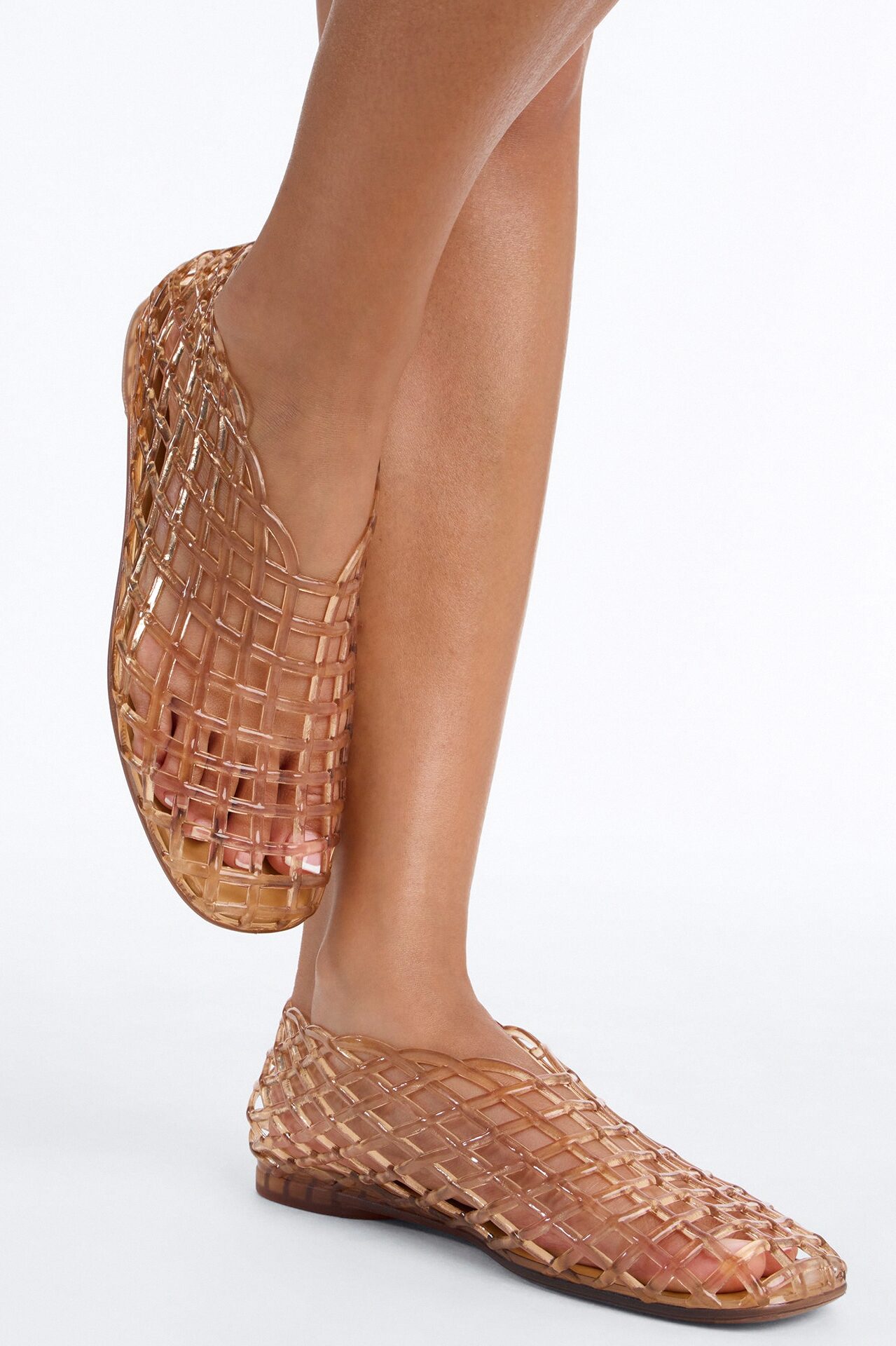Annalise Jelly Mesh Flats - Tan
