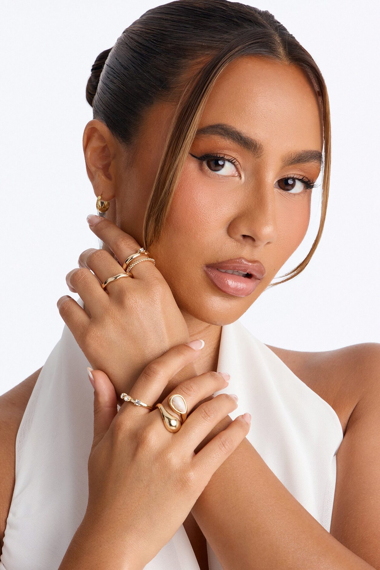 Sunlit Waves 5 Piece Ring Set - Gold