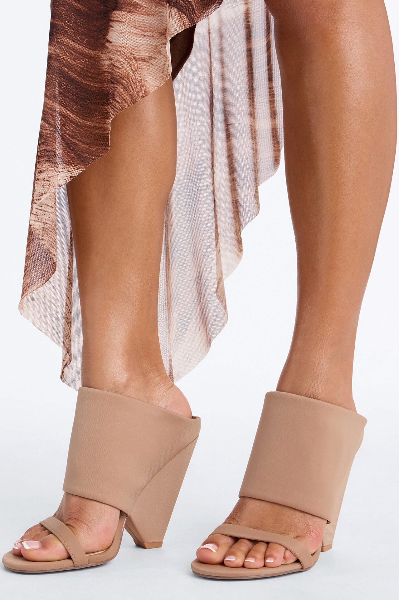 Lohan Faux Leather Wedges - Nude